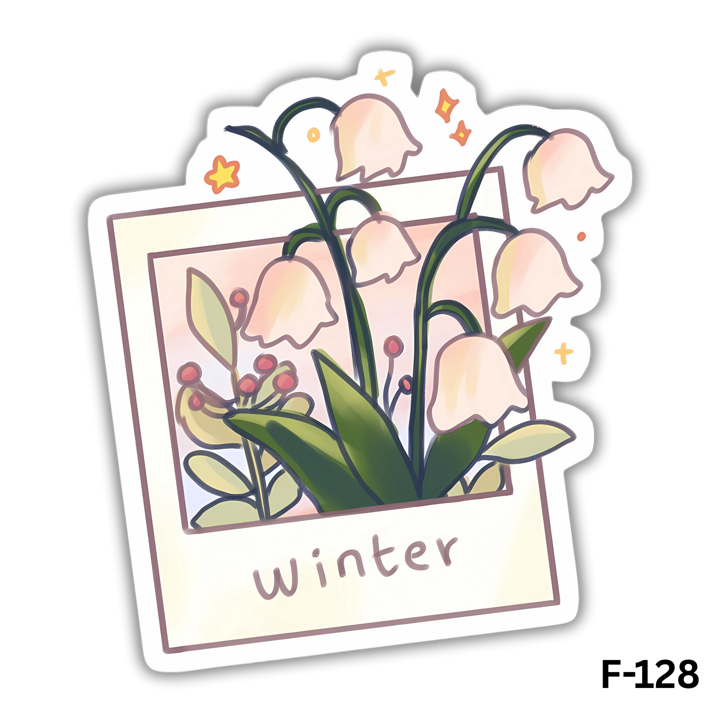 Winter Lily of the Valley flowers sticker(F-128)