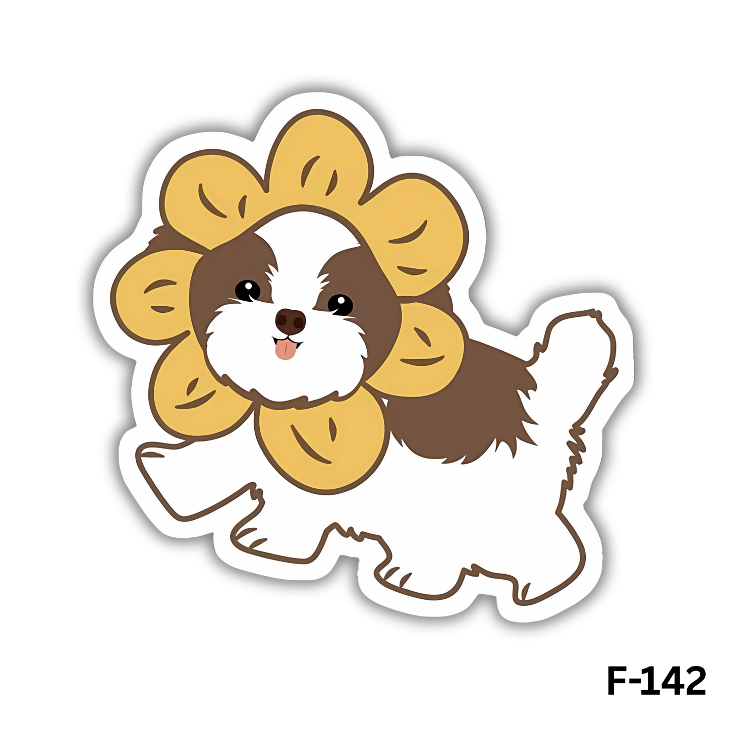 Shi Tzu dog with flower hat (F-142)