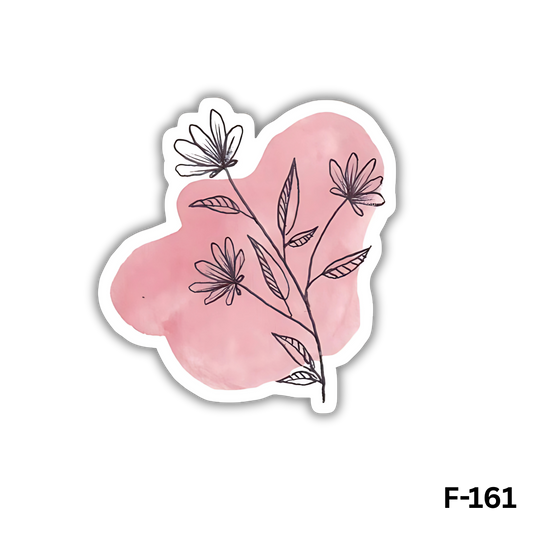 Flower line with pink water splash(F-161)