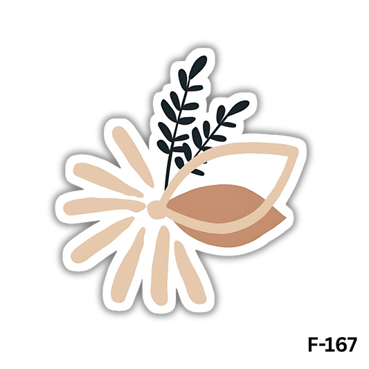 Minimal abstract flower and leaf design(F-167)