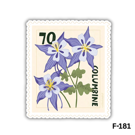 Colorado Blue Columbine Flowers sticker(F-181)