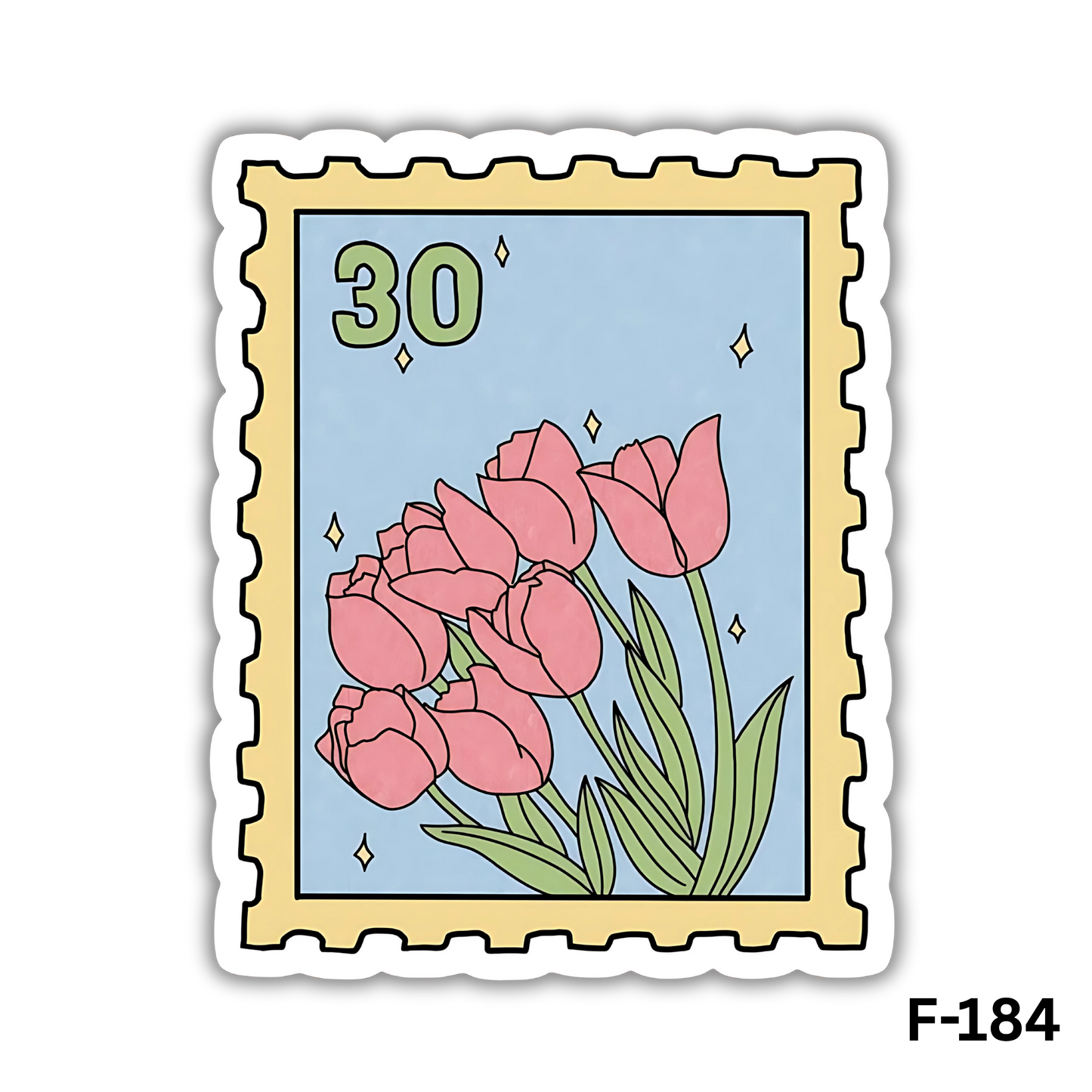 Pink Tulips Stamp sticker(F-84)