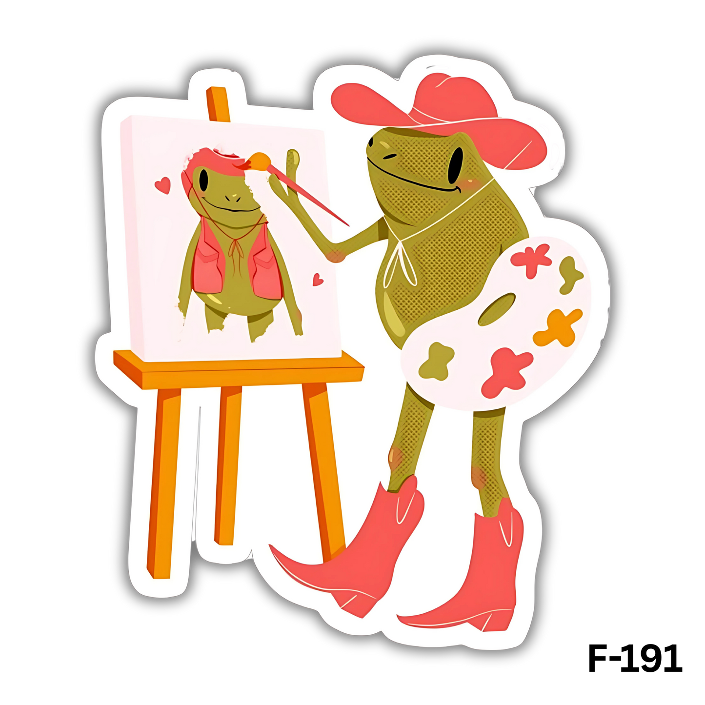 Painting Frog sticker(F-191)