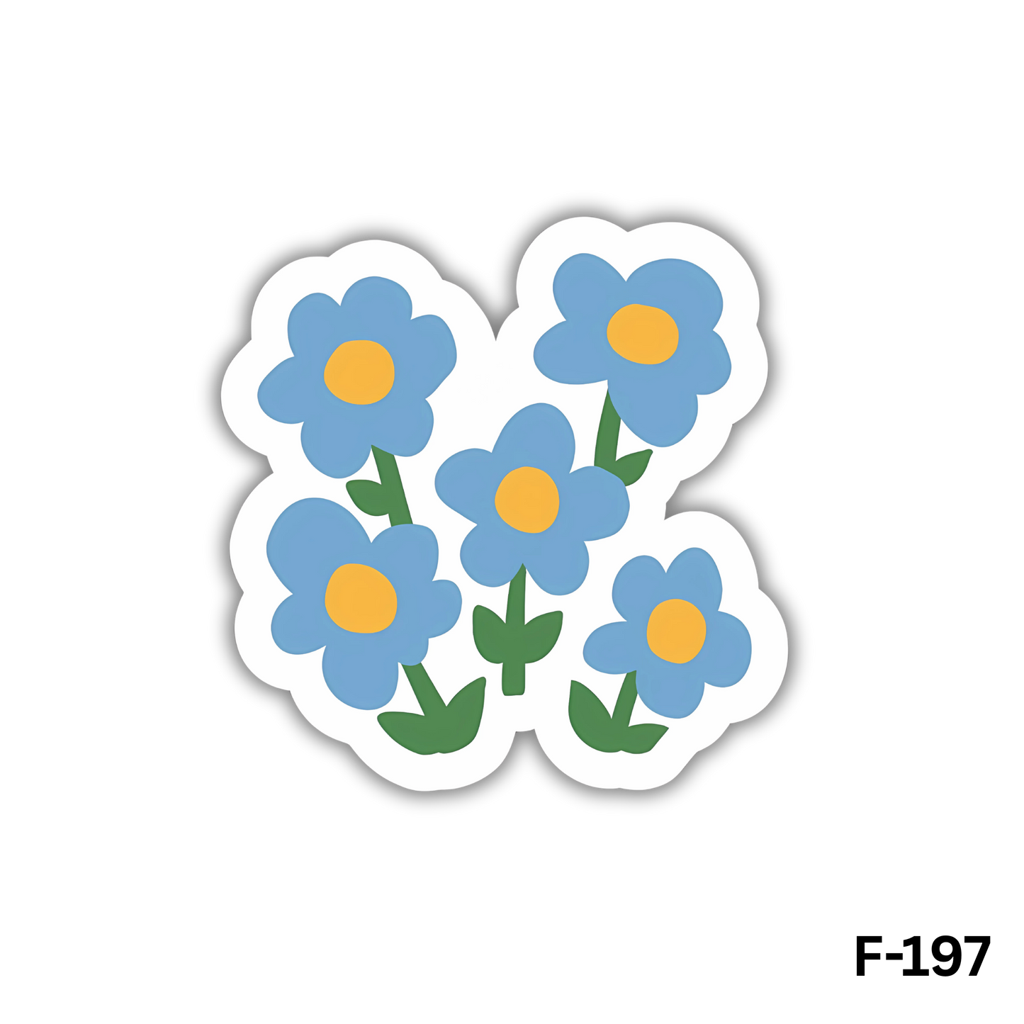 Blue Flowers sticker(F-197)