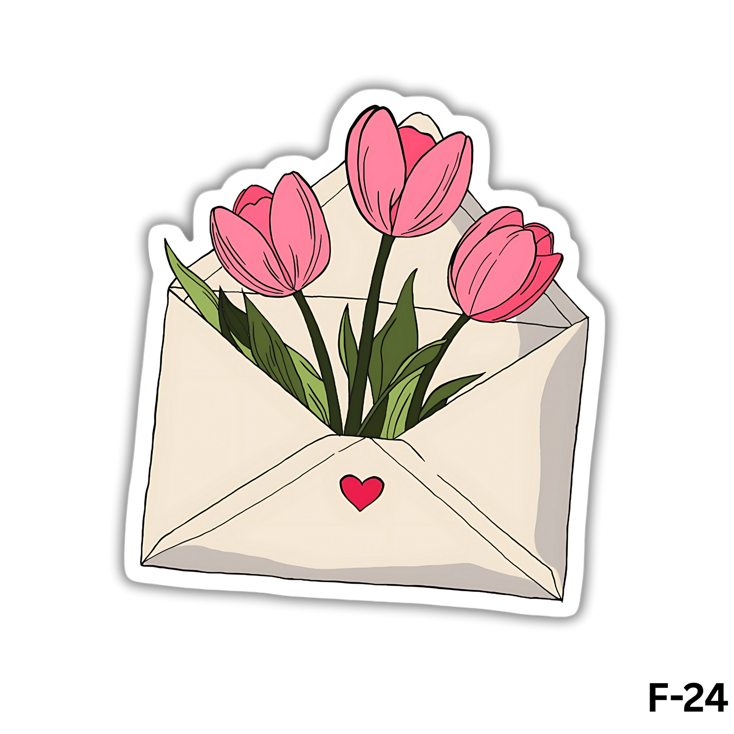 Envelope of Pink Tulip Flowers(F-24)