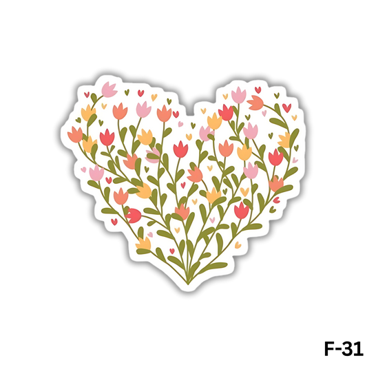 Colorful Floral Heart(F-31)