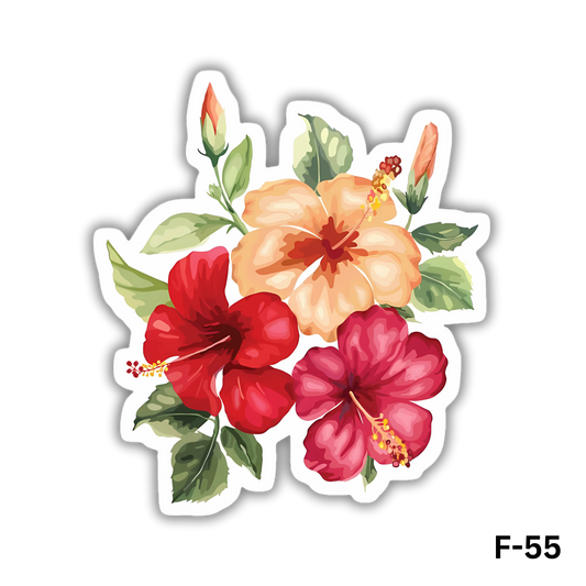 Gold and Red Hibiscus Flowers(F-55)