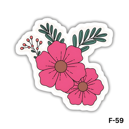 Pink Flowers sticker(F-59)