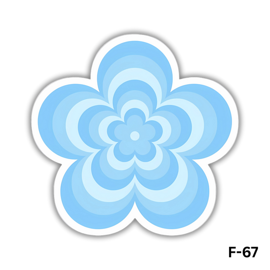 Blue Latte Flower Sticker(F-67)