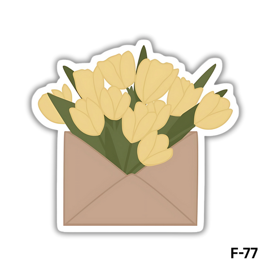 Floral envelope sticker(F-77)