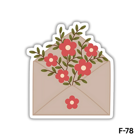 Floral envelope sticker(F-78)