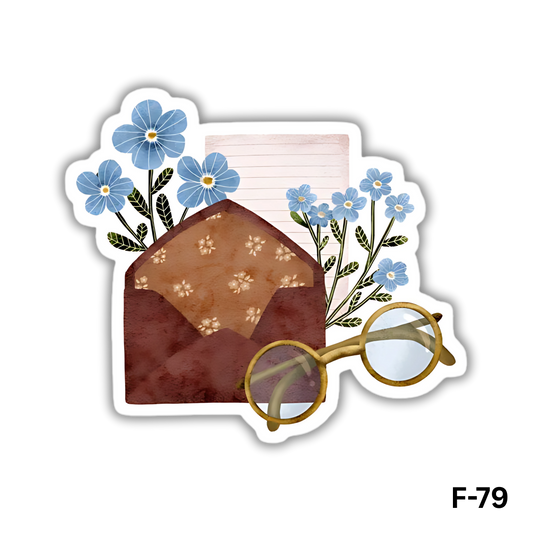 Flower envelopes with vintage style spectacles(F-79)