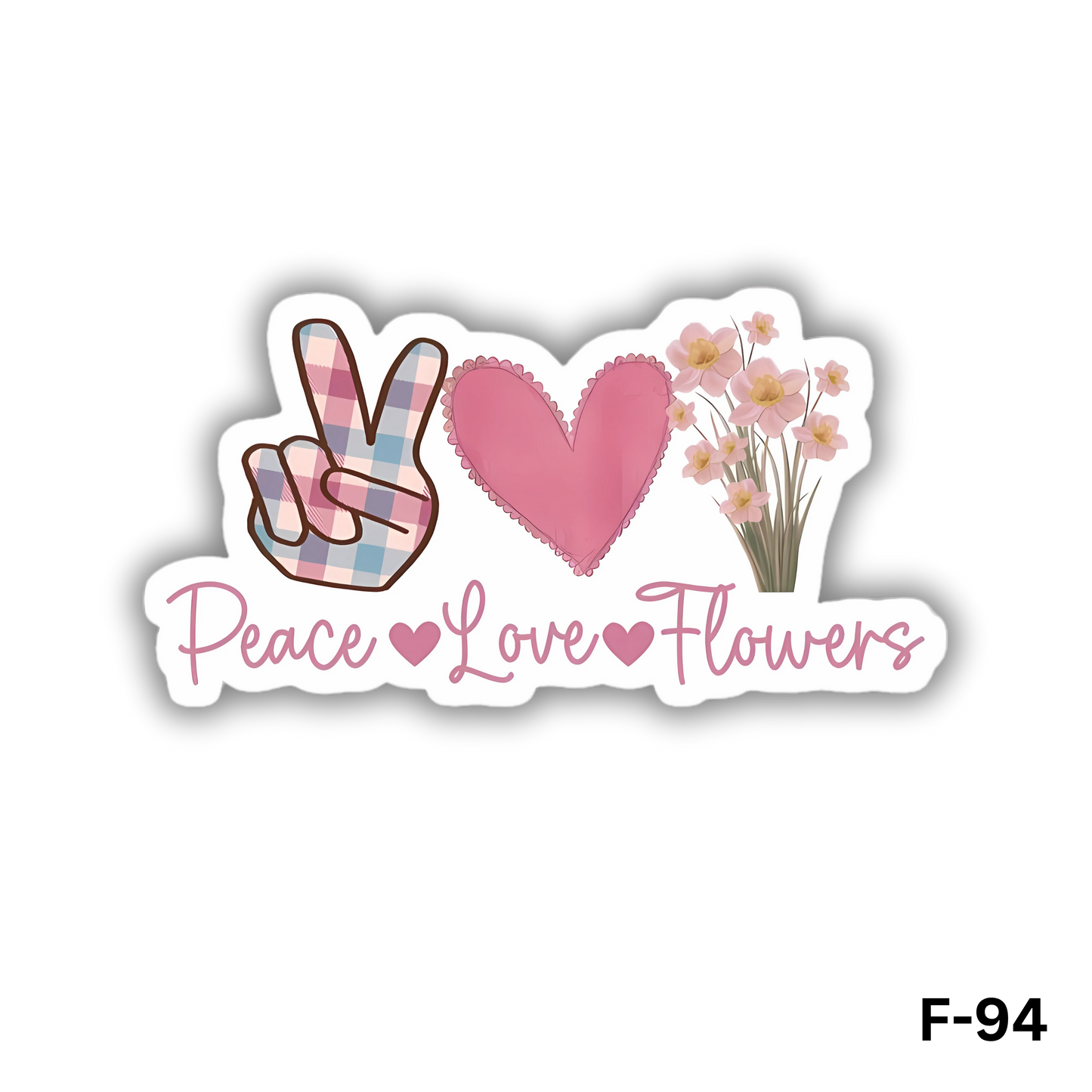 Peace Love Flowers sticker(F-94)