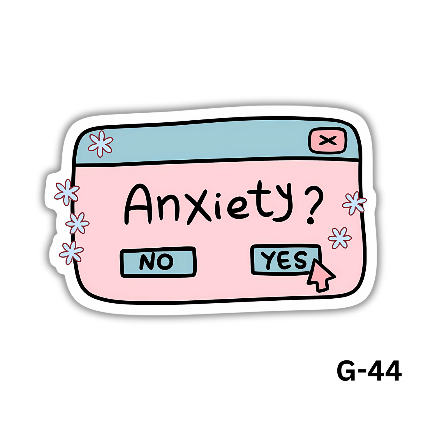Funny Anxiety Yes No Button (G-44)