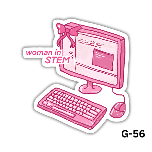 Wonen in STEM Pink Computer Drawing Sticker (G-56)