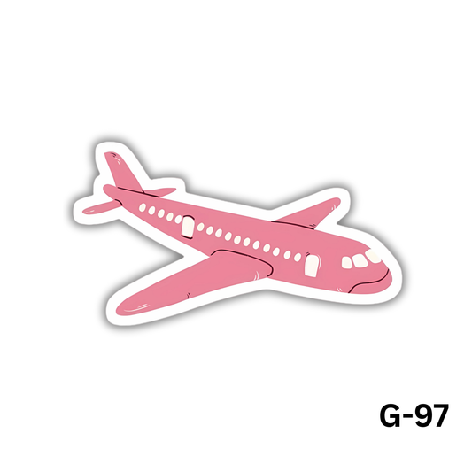 Pink Airplane Sticker(G-97)