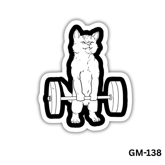 Cat Deadlift Powerlifting Funny Sticker (GM-138)