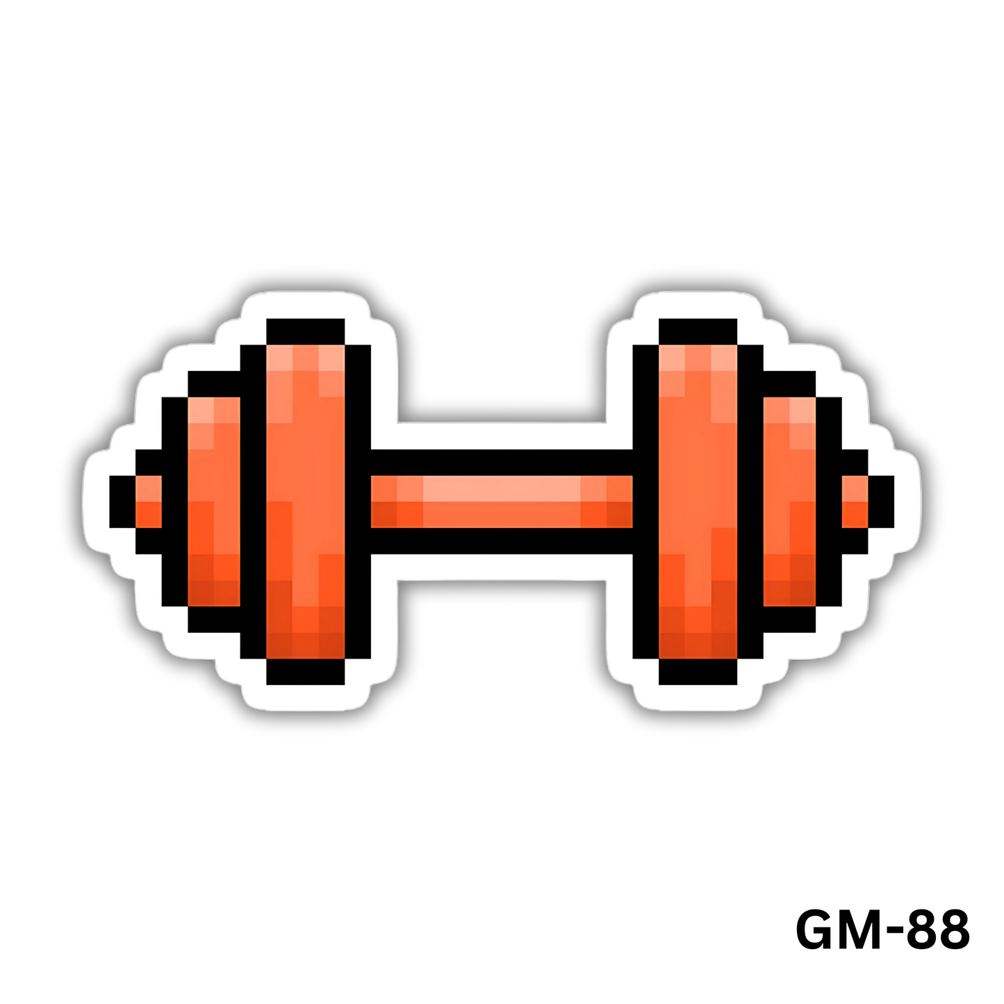 Orange Pixel Art Barbell Workout (GM-88)