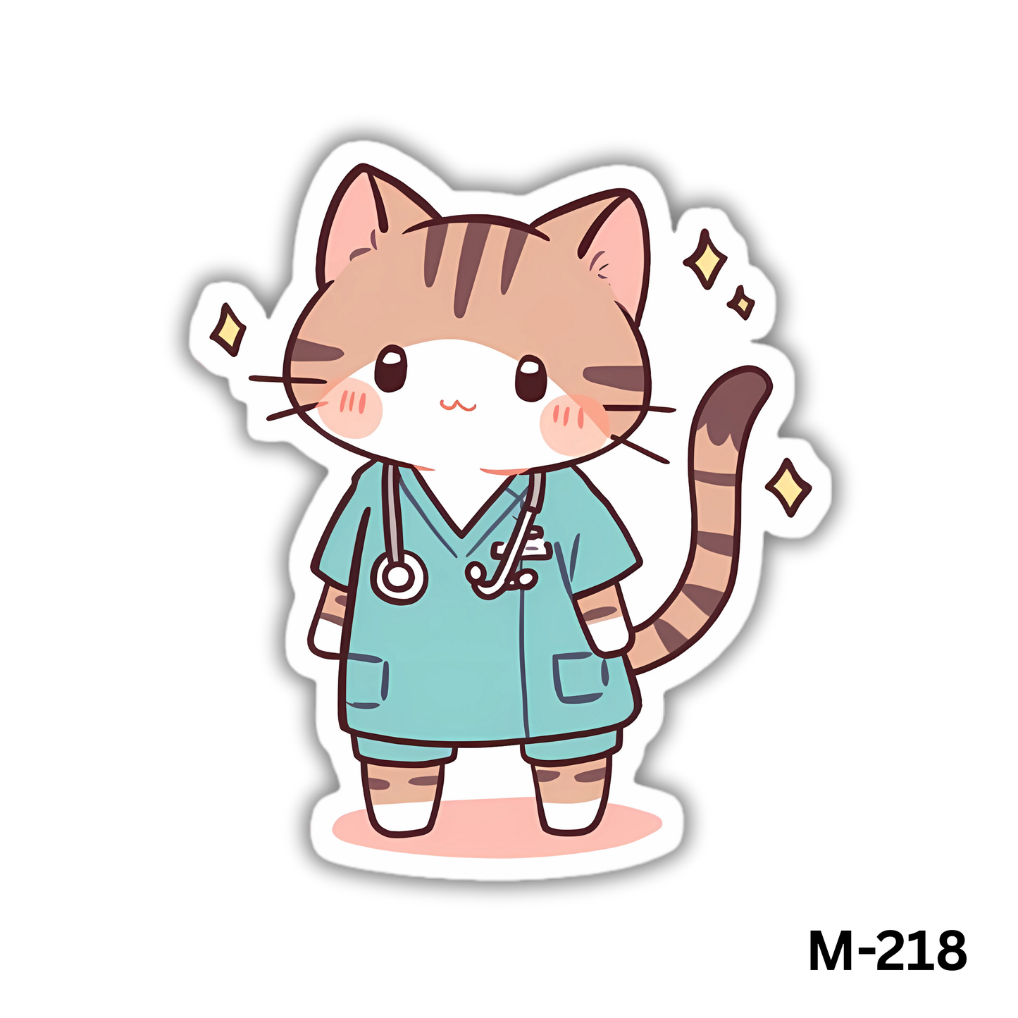 Cat in medical scrubs(M-218)