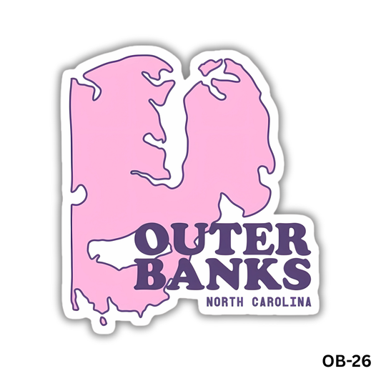 Pink Outer Banks map(OB-26)