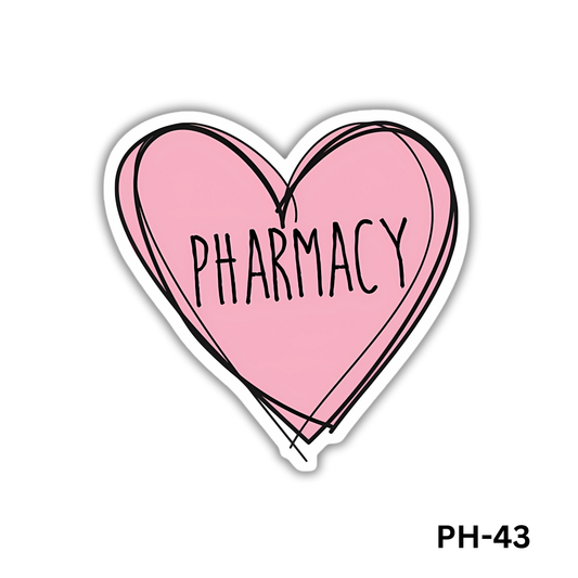 Pharmacy Pink Heart sticker(PH-43)