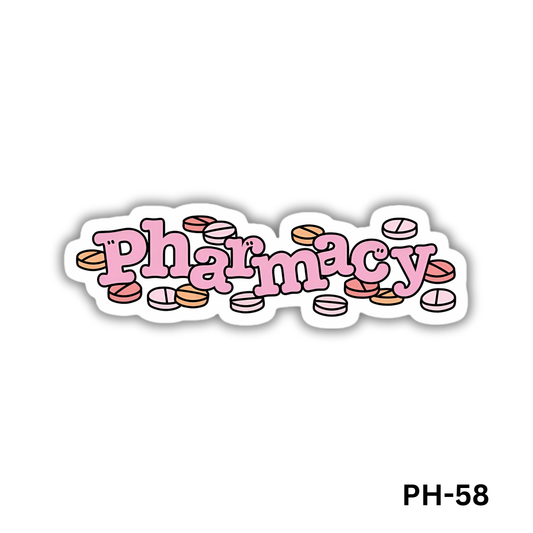 Pink Pharmacy with pills sticker(PH-58)