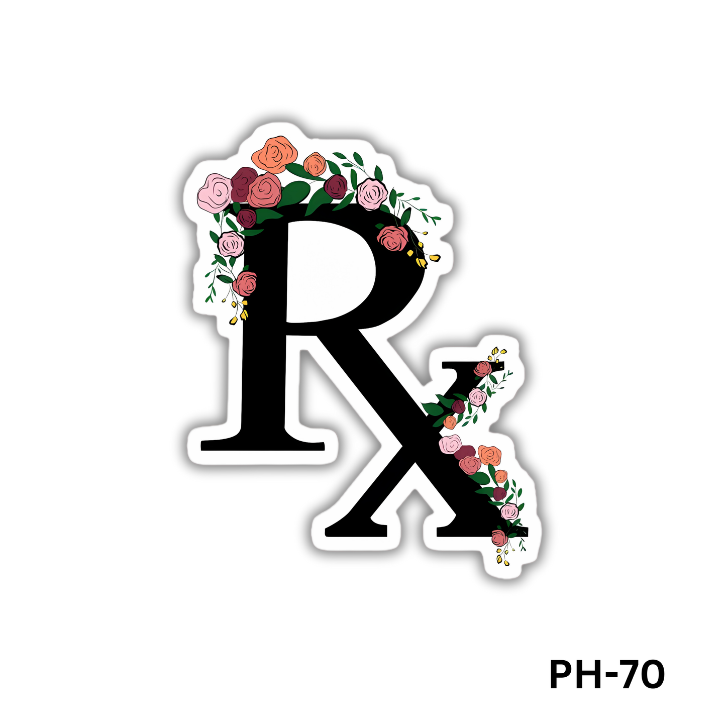 Rx with flowers sticker(PH-70)