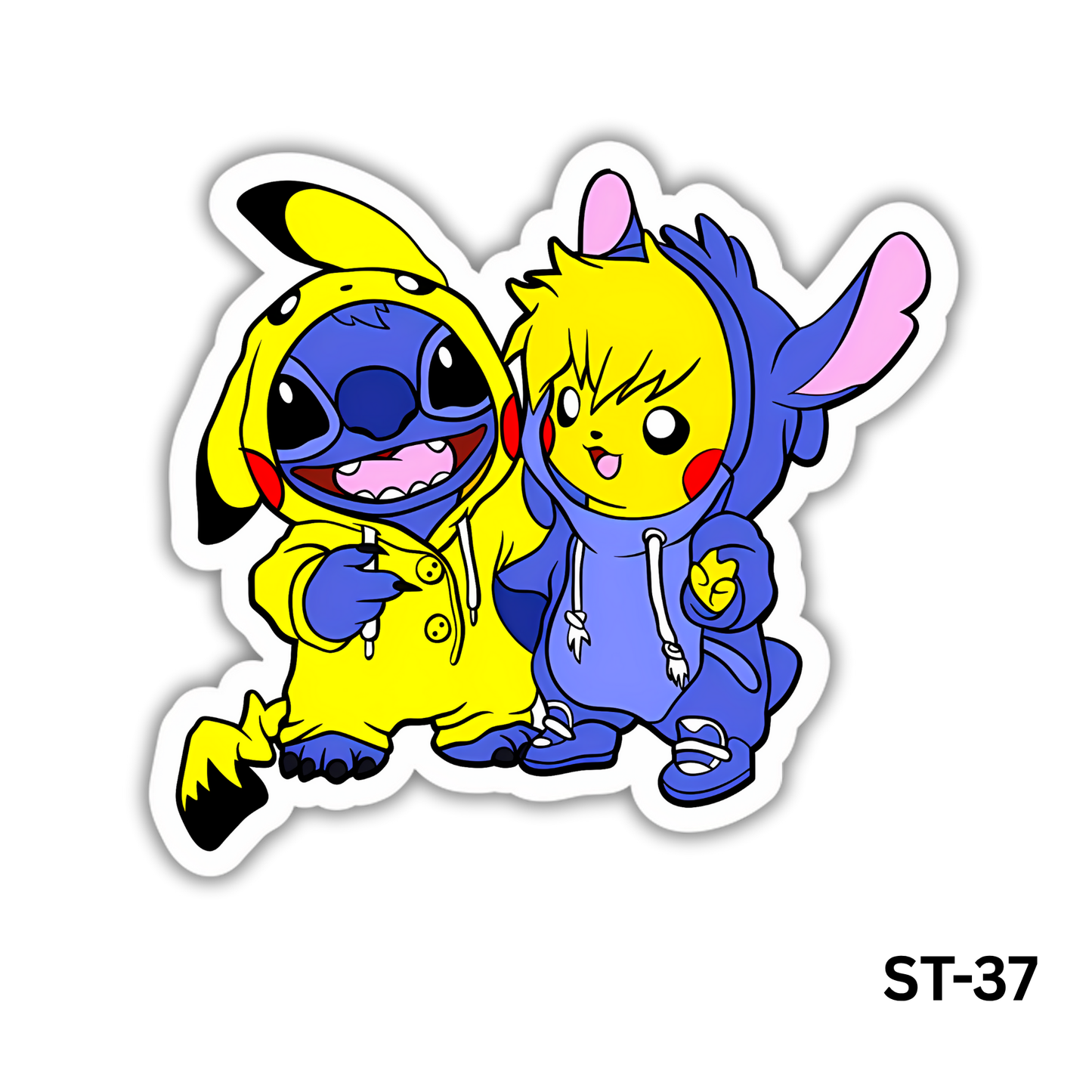 Stitch and Pikachu funny cute sticker (ST-37)