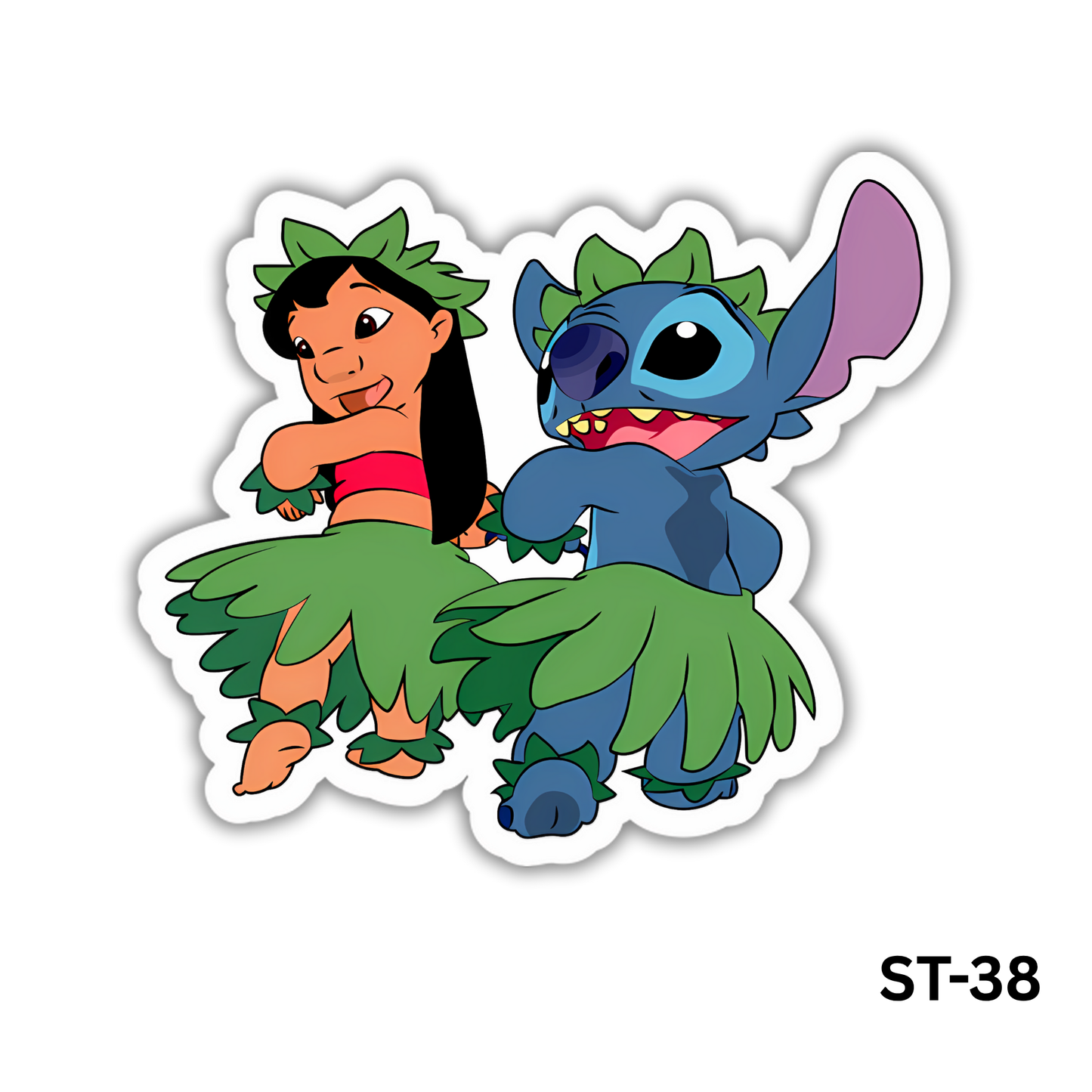 Lilo and Stitch dancing together sticker (ST-38)